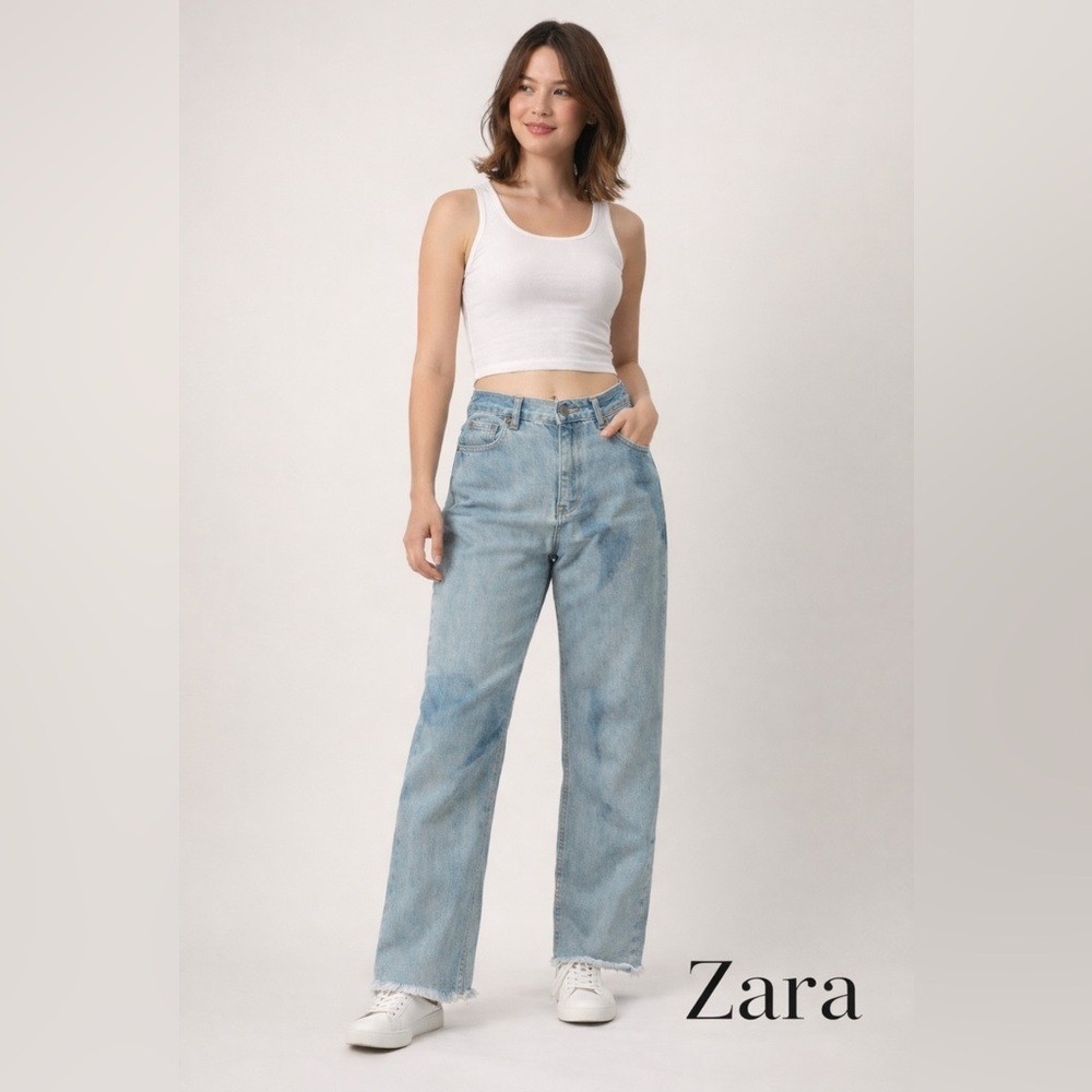 Zara jeans the new daddy high rise size 2 baggier legs